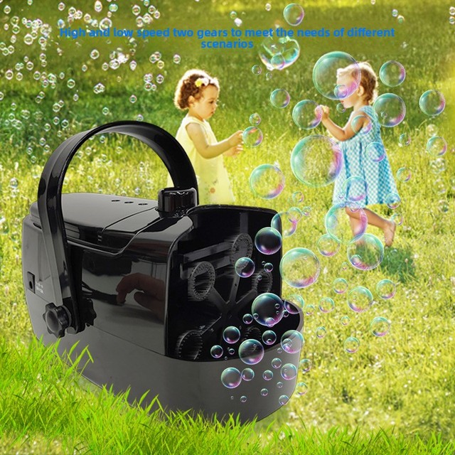 New Plastic Bubble Machine Fully Automatic Electric Portable Children's Toy Wedding Stage Bubble Blowing Props