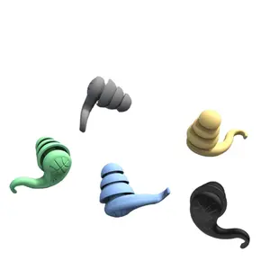 Tampões para as orelhas de natação 3 pares de silicone reutilizáveis à prova d'água para natação, surf, mergulho e outros esportes aquáticos