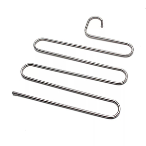 Perchero multicapa para pantalones, práctico colgador de ropa de acero inoxidable en forma de S, estante de almacenamiento para Pantalones y faldas para el hogar - Product Image 2