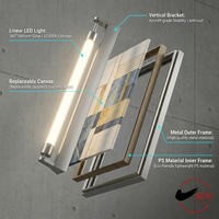 Cuadros y Arte Mural: Nueva Lámpara Colgante LED 3D de Paisaje Chino con Varilla Metálica y Tinta Lavable, Ideal para Estudio u Hotel, Tamaño Grande Personalizable