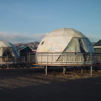 Tenda Dome Glamping Mewah Dinding Kaca Transparan Tenda Dome Empat Musim Rumah Kaca Geodesik Tenda Igloo Untuk Perhotelan