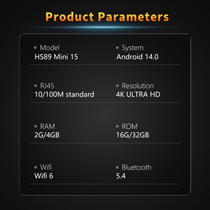 Nuovo Box <span class=keywords><strong>TV</strong></span> Android 2026 HS89 MINI 15 con Rockchip RK3539, 2GB/4GB RAM, 16GB/32GB ROM, Dual Wifi6 2.4G/5G, Set-Top Box per <span class=keywords><strong>TV</strong></span> Domestica - Product Image 3