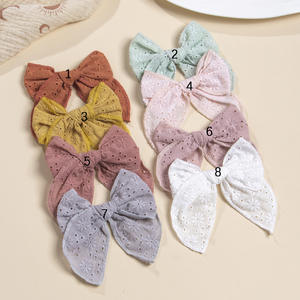 <span class=keywords><strong>4</strong></span>英寸寓言蝴蝶结尼龙头带女婴刺绣Knotbow发夹学步头饰儿童发饰 - Product Image 6