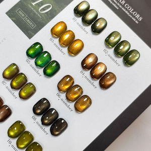 Ensemble de vernis à ongles gel effet œil de chat avec séchage LED UV |   Bouteille de 15 ml, fournitures de salon de manucure magnétiques, AILANUO TPO & HEMA, 10 couleurs Moonlight - Product Image 1