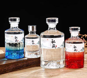 Nouveau Design Bouteilles en verre de <span class=keywords><strong>vin</strong></span> blanc et de whisky de haut niveau 250ML 500ML 1000ML avec autocollant de liqueur" - Product Image 1