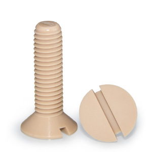 Vis en plastique Bocast M8x1.25x20mm à tête fendue, métriques, en PEEK, lot de 100 pièces - Product Image 2