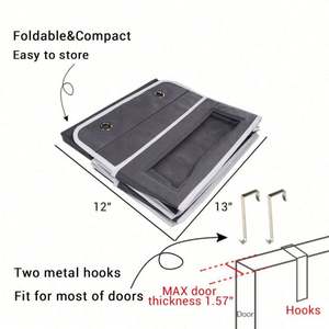 Organisateur mural suspendu pour enfants, boîte à pochettes transparente à 4 fenêtres, à fixer sur la porte - Product Image 6