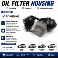 Alloggiamento Filtro Olio Motore Premium per Mercedes-Benz Placeholder A B CLA GLA W176 W246 C117 X156 OE A2701800500 in Materiale Composito Premium