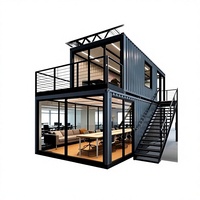 Nouvelle Villa Conteneur à Assemblage Rapide, Mur Rideau en Verre, Terrasse Double-Étage, Design Modulaire Finement Décoré, Plus de 5