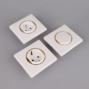 Commutateurs 1 groupe 1 voie en matière plastique à gros bouton standard français de l'UE couleur or blanc - Product Image 4