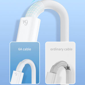 Trắng 66W 6A 1 Meter 3ft USB A Để Type-C Siêu Nhanh Sạc Cáp Tốc Độ Cao Chuyển Cáp TPE Cáp Dữ Liệu Cho Điện Thoại Di Động - Product Image 3