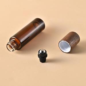 High Quality Custom Bech <strong>Essential</strong> <strong>Oil</strong> Perfume Bottles Glass Roller with <strong>Walnut</strong> Bamboo Lid for Skin Care - Product Image 3