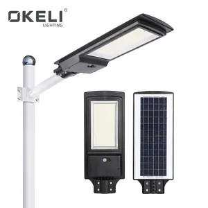 OKELI indüksiyon sensörü Modern açık Ip65 su geçirmez 200w entegre cadde ve bahçe aydınlatma hepsi bir güneş Led sokak lambası