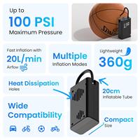 Gonfleur de pneu sans fil le plus récent 150PSI Rechargeable compresseur d'air 12V câble USB ligne de charge arrêt automatique Mini