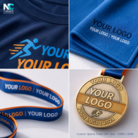 Ensemble cadeau personnalisé pour course : T-shirt à séchage rapide, serviette, gobelet pliable, médaille pour marathon, cyclisme, événements d'entreprise
