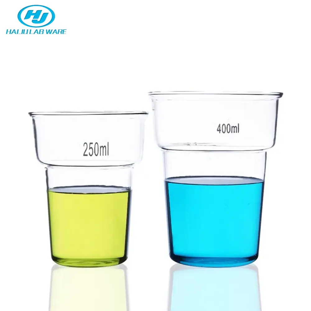 HAIJU LAB Glaswaren hersteller Großhandel Hitze beständiges verdicktes Boro silikat 3.3 Glas färbe becher