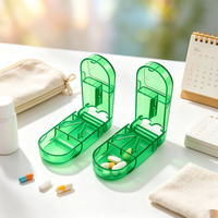 Boîte de découpe de pilules personnalisée en plastique PP de qualité alimentaire, séparateur de médicaments portable avec compartiment de rangement, organisateur de comprimés de voyage