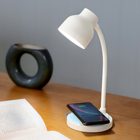 Lampe de table de lecture et d'étude LED USB illuminée, éclairage flexible, corps compact blanc pour usage intérieur, diode pour usage domestique
