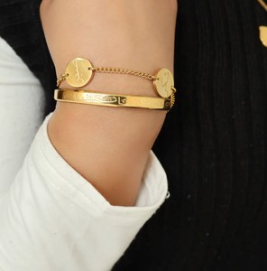 Inspire <span class=keywords><strong>gioielli</strong></span> in acciaio inossidabile SABR Shukr TAWAKUL bracciale donna tre ciondoli bracciale arabo calligrafia <span class=keywords><strong>gioielli</strong></span> all'ingrosso - Product Image 4