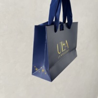Sacs cadeaux personnalisés haut de gamme avec logos, sacs de luxe pour bijoux avec estampage à chaud doré et nœud en ruban