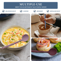 Cuillère en silicone résistante à la chaleur de style nordique - Qualité alimentaire - Ustensile de cuisine pour mélanger les salades
