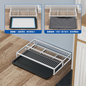 Love Kyle Inodoro para Perros con Sistema de Descarga Integrado, Anti-pisoteo, Tipo Cajón Grande, Recipiente para Orina y Arena, Inodoro Metálico para Perros de Interior - Product Image 4