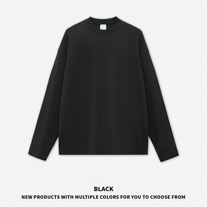 เสื้อยืดแขนยาวคอกลมและแขนยาวมุมแบนผ้าฝ้ายแท้พร้อมกระบวนการพิมพ์ที่หลากหลาย - Product Image 3