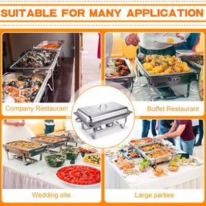 אוכל נירוסטה מלבני של taiding צלחת מבודדת צלחת צ 'אפינג עבור חימום אלכוהול - Product Image 6