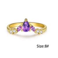 Bandes de mariage en zircon cubique plaqué or en argent sterling S925 de luxe bague d'éternité couronne de princesse