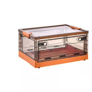 Đóng Mở Trong Suốt Nhựa Lưu Trữ Thùng Có Thể Gập Lại Hộp Bánh Xe Đồ Chơi/Vải/Snack/Home Sử Dụng Rắn Phong Cách <span class=keywords><strong>Stackable</strong></span> Rõ Ràng Nắp - Product Image 3