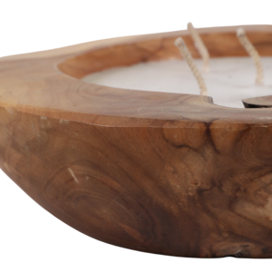 Candela profumata decorativa rotonda in legno di teak per soggiorno, camera da letto, bagno - Product Image 6