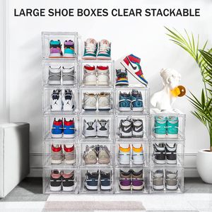 <b>Clear</b> PP Transparent Sneaker Crate Display Drop Front <b>Shoe</b> Storage <b>Box</b> Single Tier Kraft UV Magnetic Stackable <b>Shoe</b> Packaging - Product Image 3