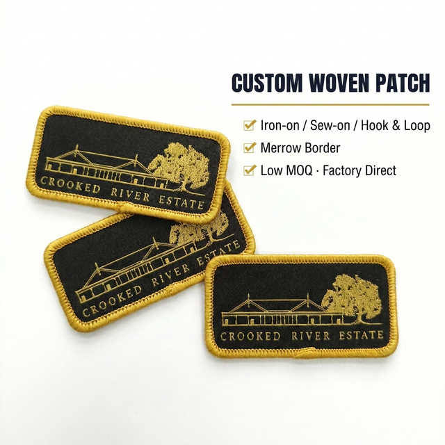 Eco-Friendly Washable Custom Shape Embroidery Patch Customized Iron on Sew on Woven Badges for Hats Hoodies Backpacks Fabric