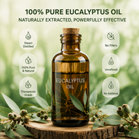Huile d'eucalyptus pure, huile essentielle distillée à la vapeur, d'origine naturelle, matière première pour les soins personnels, savon, lotion, produits ménagers