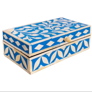 Caja de almacenamiento de joyería de madera con incrustaciones de hueso hechas a mano de lujo, organizador decorativo al mejor precio para anillos y accesorios - Product Image 1