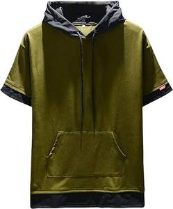 ผู้ชายสายรัดคลุมด้วยผ้าTeeลําลองแขนสั้นผ้าฝ้ายธรรมดายืดเล็กน้อยฤดูร้อนผู้ชายสายรัดคลุมด้วยผ้าฝ้ายเสื้อยืด - Product Image 5