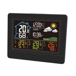 STATION météo numérique sans fil avec écran couleur, 433MHZ, horloge avec capteur extérieur