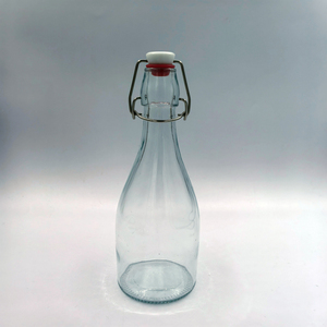 Bouteille en verre transparente ronde de 500 ml 400 g avec bouchon à bascule métallique, en promotion, prix réduit - Product Image 3