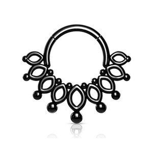 Anillos de Nariz de Acero Inoxidable, Anillo Segmentado Articulado con Pétalos, Anillo para Septum, Joyería para Piercings, Joyería Corporal con Diseño de Loto - Product Image 6