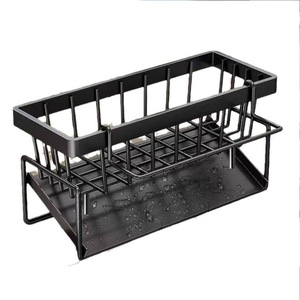 Organisateur <span class=keywords><strong>d</strong></span>'évier de cuisine avec porte-éponge, plateau de drainage et barre porte-serviettes pour accessoires de nettoyage de comptoir - Product Image 4