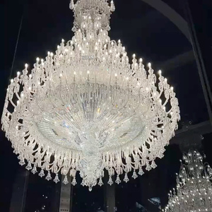 Lustres classiques en cristal doré, luminaires suspendus de style français pour villas, hôtels, décorations de mariage, économie d'énergie, à intensité variable - Product Image 2