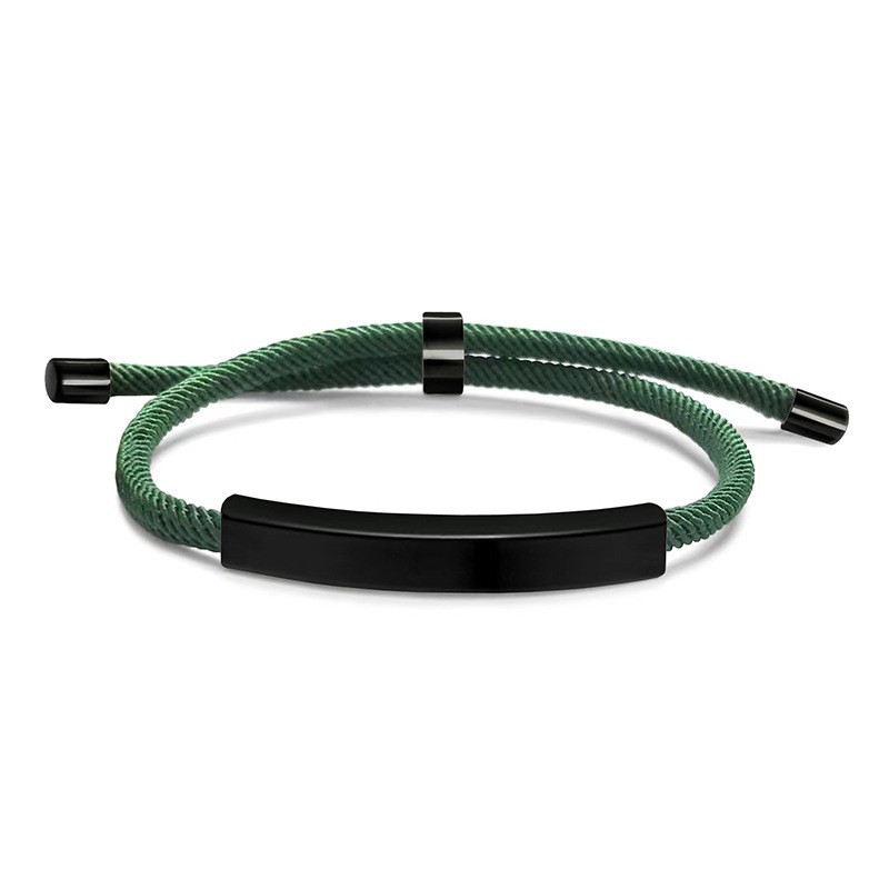 Black green rope bracelet
