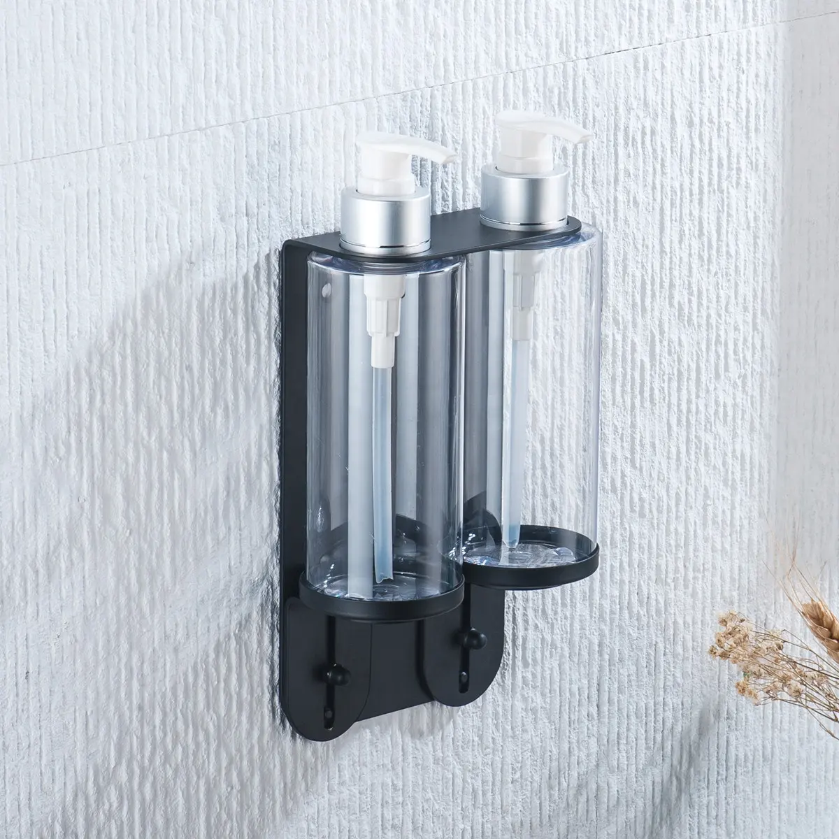 Bottiglie di pompa per lozione Shampoo ricaricabile Dispenser di sapone liquido staffa in acciaio inossidabile per Hotel