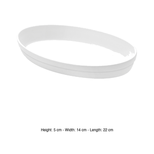 จานอบทรงรี Saturnia สีขาว ขนาด 22 × 14 × 5 ซม. - Product Image 3