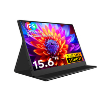 Monitor Portátil para PC de 15.6'', Panel IPS, 1 Cable para 2 Pantallas, Soporte Retráctil Plegable, Fácil de Transportar, Gran Venta