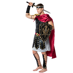 Disfraz de Guerrero Romano para Hombre Adulto, Disfraz de Halloween, Traje para Representaciones Escénicas, Armadura Negra, Roja y Dorada, Espada y Escudo - Product Image 5