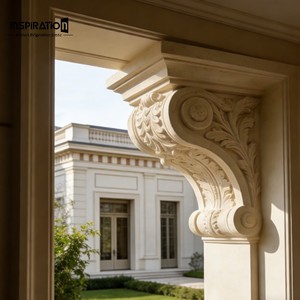 Poutre décorative traditionnelle en pierre moulée avec motif coquillage pour usage extérieur dans une villa ou une maison de <span class=keywords><strong>plage</strong></span>, en grès moulé. - Product Image 5