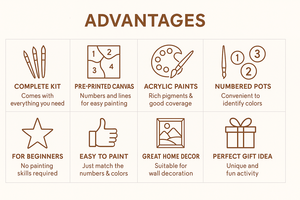 Lienzo Predibujado de Dibujos Animados para Adultos, Kit de Pintura para Fiestas, 8x10 (20x25cm), Marco de Madera, Ecológico, Tamaño Personalizable - Product Image 6