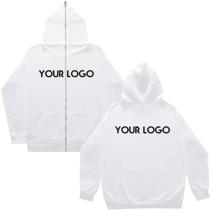 Sudadera con capucha de alta calidad, tejido grueso de felpa francesa, con cremallera completa, estampado personalizado en relieve, con cremallera frontal completa. - Product Image 3