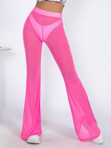 Pantalons décontractés pour femmes à taille haute, tendance, sexy, confortables, en maille transparente, style européen et américain, prix <span class=keywords><strong>de</strong></span> gros bas - Product Image 2